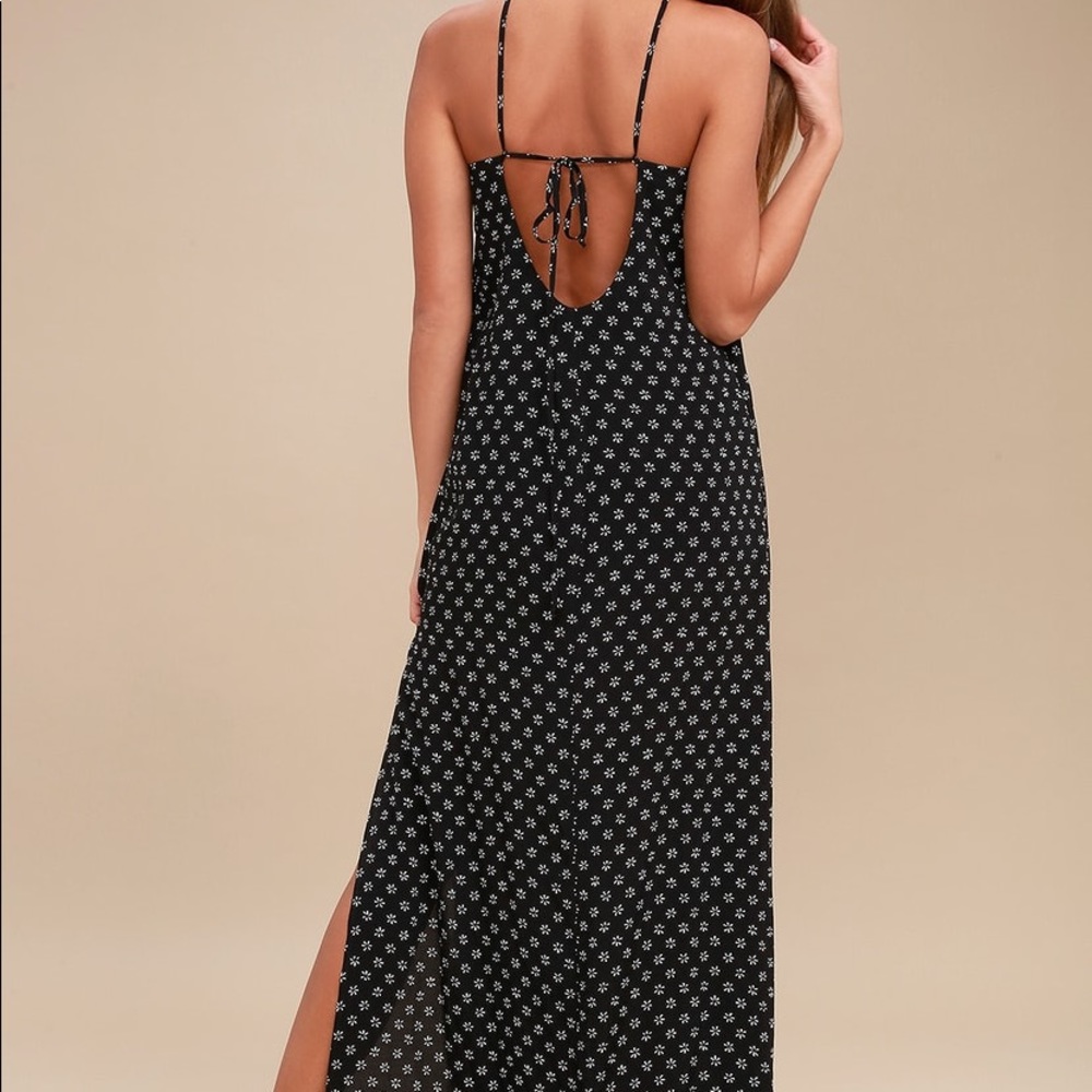 Lulus Black Floral Maxi Dress
